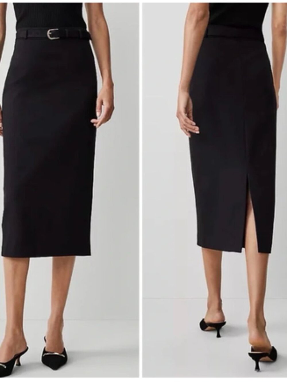 Ann Taylor Stretch Black Maxi Skirt Back Slit 10